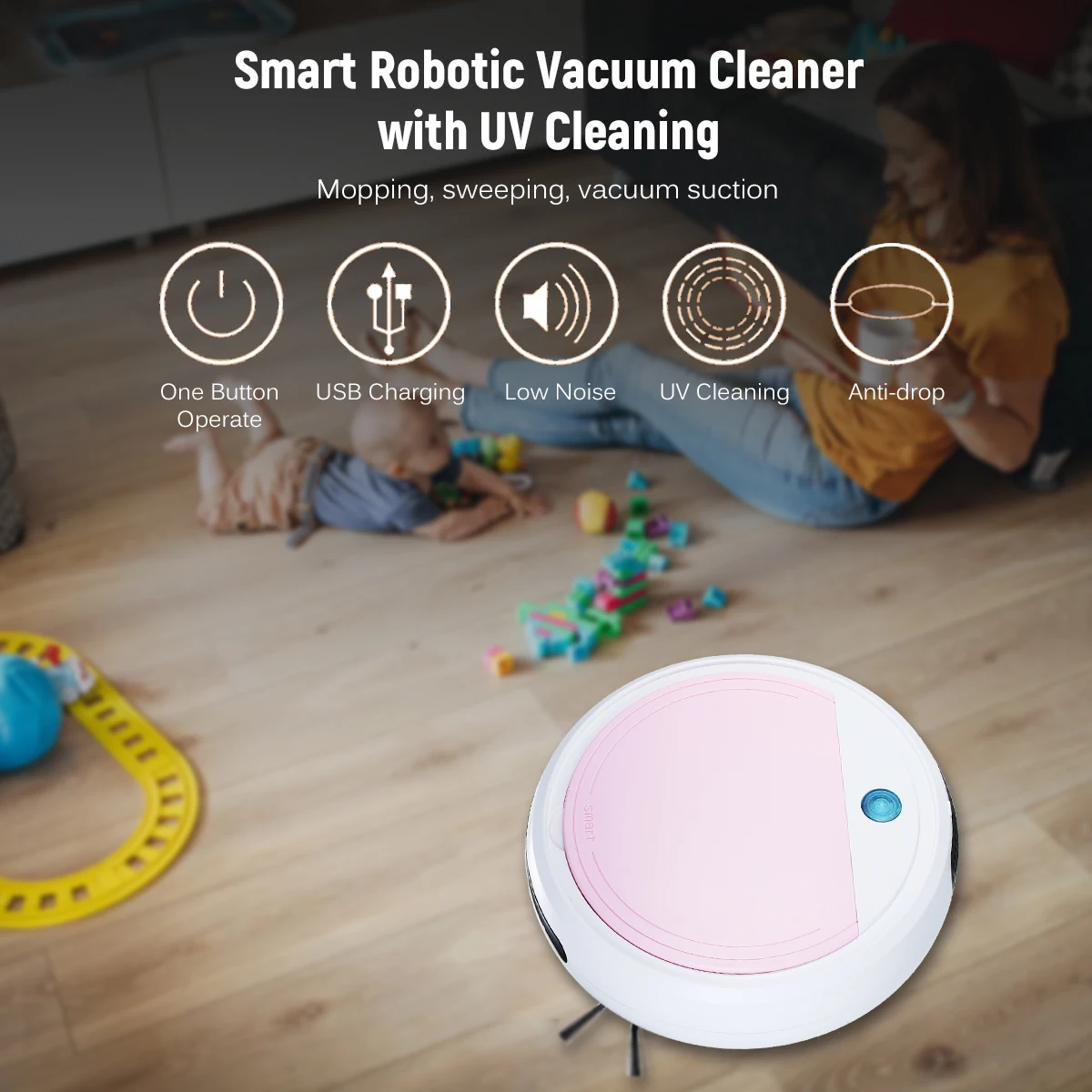 

Robotic Vacuum Cleaner UV Floor Mopping Robot Disinfection Floor Sweep Machine Antidrop Electric Vacuum Cleaner Sweeping Machine