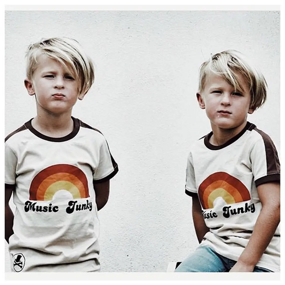 

Rainbow Heart Summer Kids Boys Short Sleeve TShirts Baby Girls T-Shirts Children's O-Neck Tee Tops Toddler Boy Girl T-Shirt