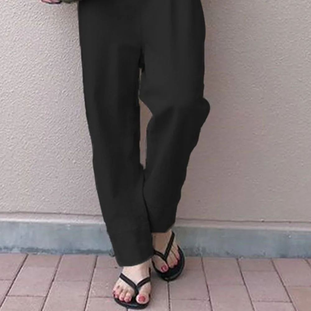 

Jumpsuit Summer Women Plain Suspenders OL Commuter Trousers Ladies Fashion Loose Straight All-in-one Black Casual Korea Overalls