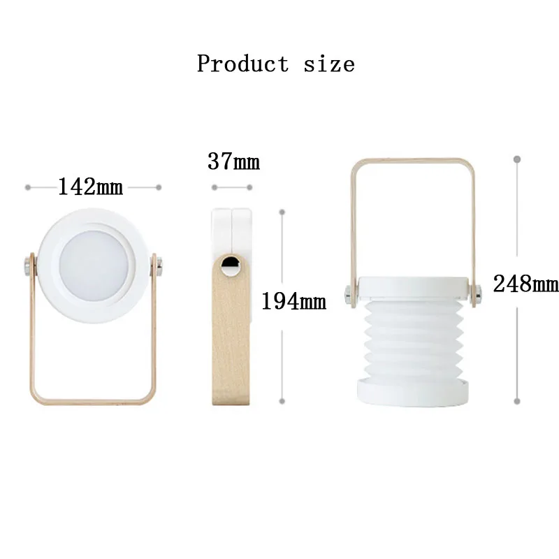 Светодиодная настольная лампа с ручкой ночник usb деревянная светильник внешним