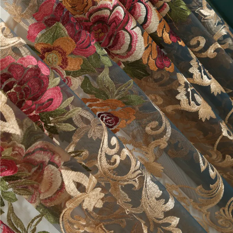 Тюлевые прозрачные шторы с вышивкой для гостиной современные тюлевые спальни