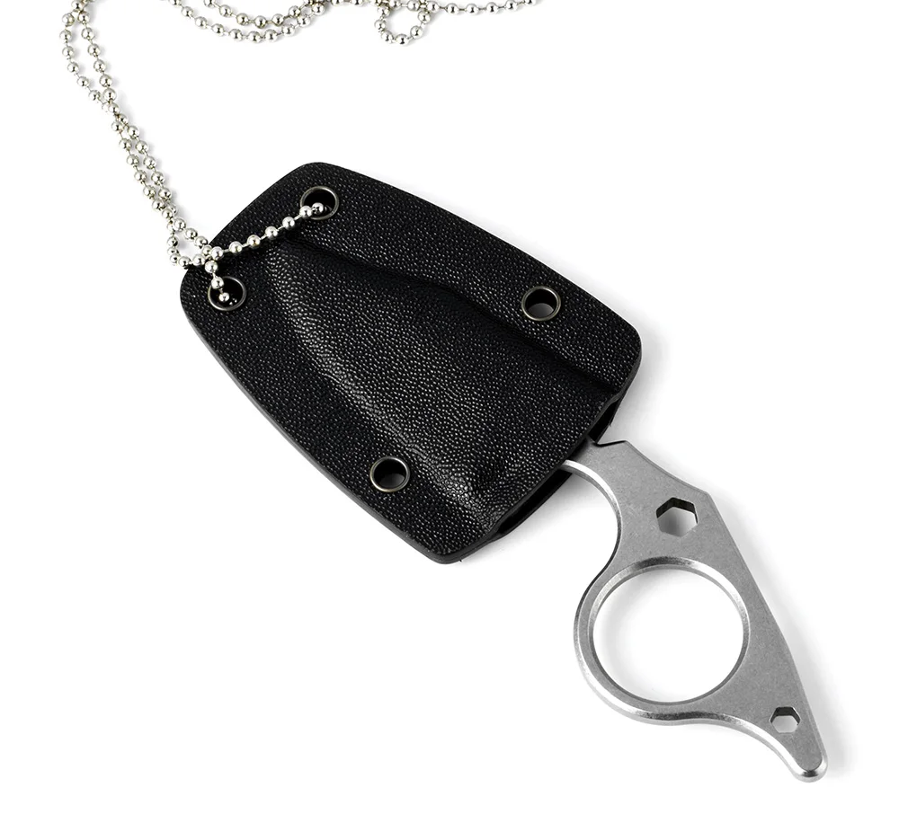 

KKWOLF mini pterosaur knife Full Tang Necklace Keychain tool knife with K sheath Camping portable pocket survival knife gift new