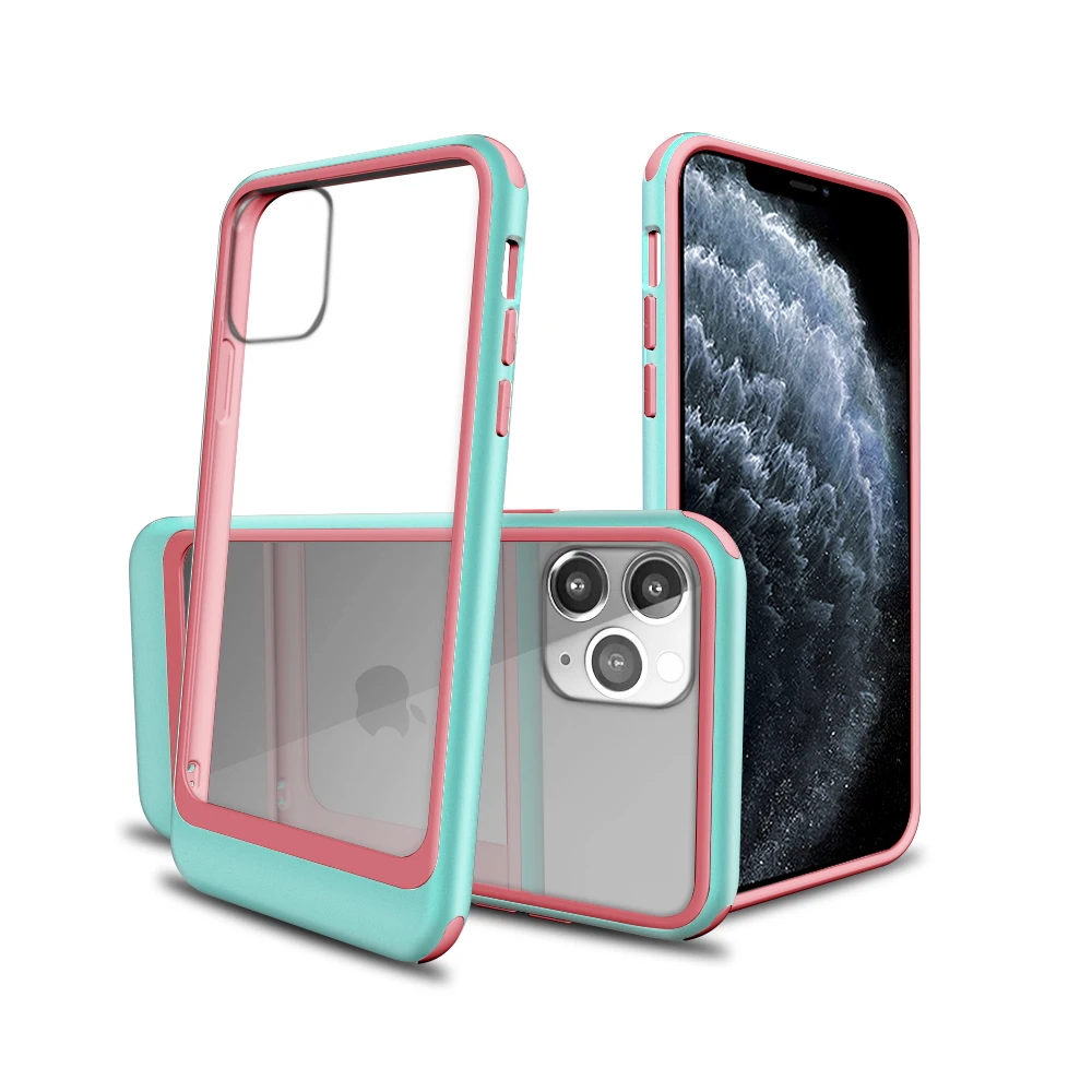 Модный прозрачный чехол популярного цвета для iPhone 11 Pro Max ударопрочный акриловый 7