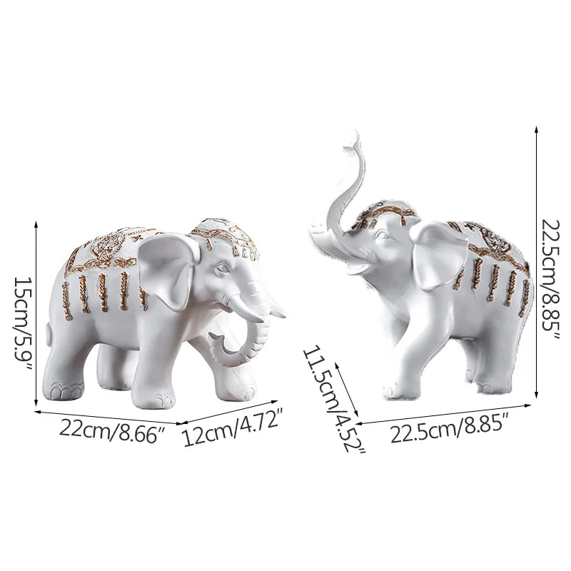 

European Creative Elephant Statue Resin Animal Sculpture Home Decoration Accessories Modern Art Ornament Figurine Room Decor