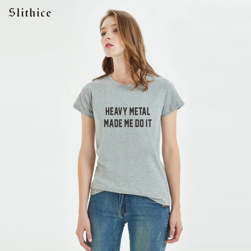 Slithice панк женская футболка топы тяжелый металл сделано мной это подходит