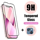 Защитное стекло для экрана iphone 12, 11 Pro, XS max mini, 8, 7, 6, 6s plus, X, XR, полное покрытие, 2 в 1