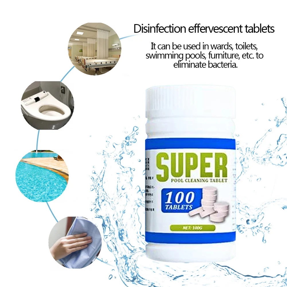 

Multifunctional Effervescent Tablets 100g Swimming Pool Cleaning Chemical Pills Swimming Portable Outdoor Elements