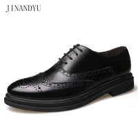 mens formal shoes genuine leather office oxford brogue man business dress black brown shoes leather man shoes high quality retro