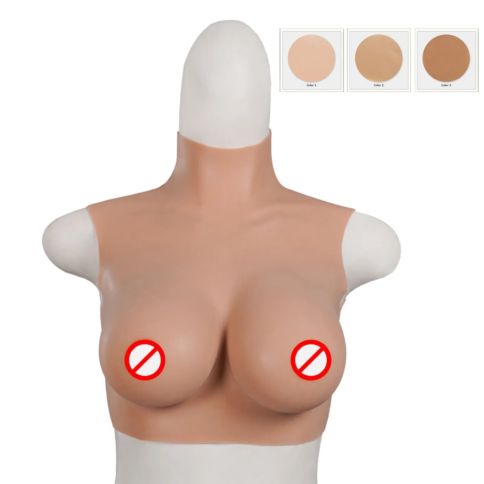 Upgrade BCD High Collar Neck Fake Artificial Boob Realistic Silicone Breast Forms Crossdresser Shemale Transgender Drag Queen