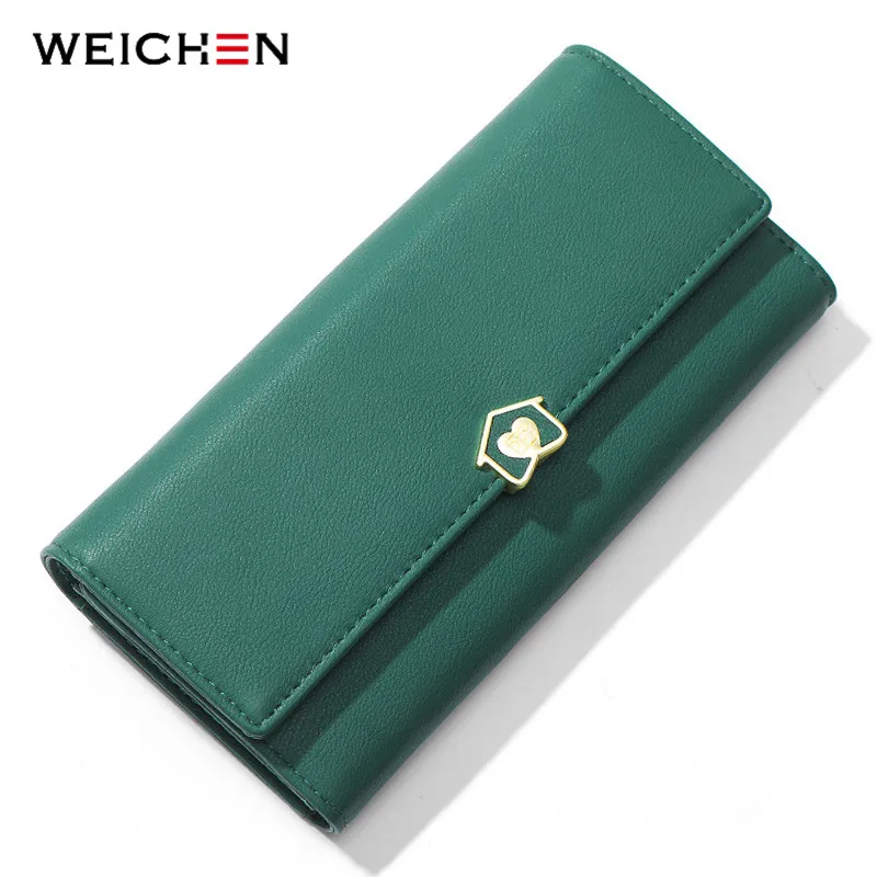 Кошелек WEICHEN Женский с сердцем складной длинный держатель для карт и
