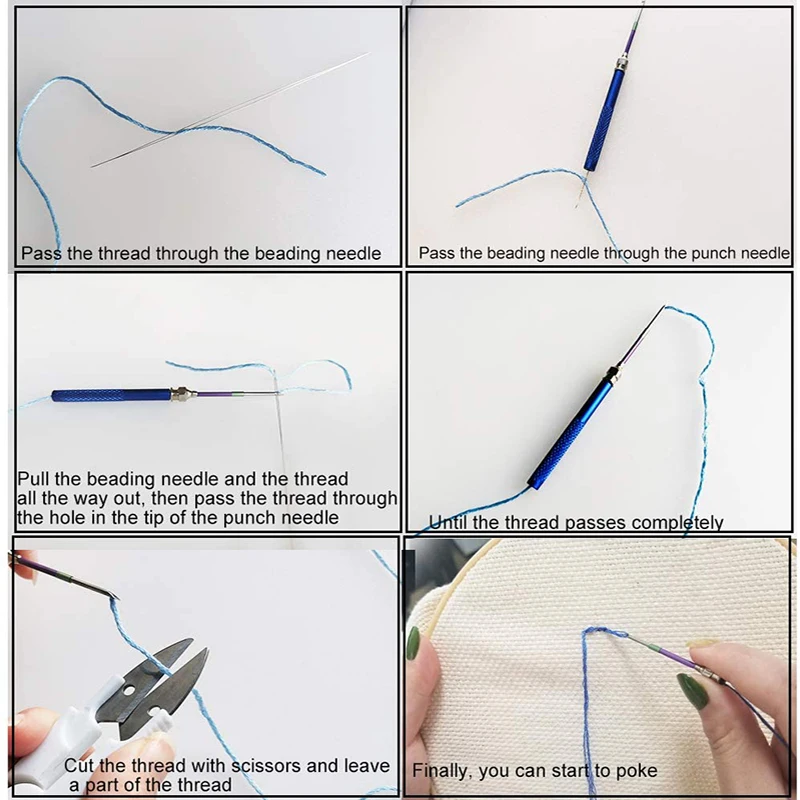 MIUSIE 18 шт. инструмент для перфорации иглы наборы вышивки большие ножницы
