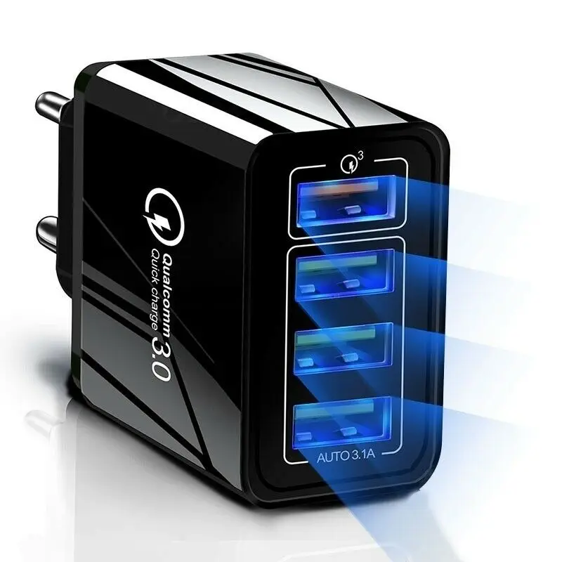 Быстрая зарядка 3 0 USB Зарядное устройство с 4 Порты и разъёмы через usb станция