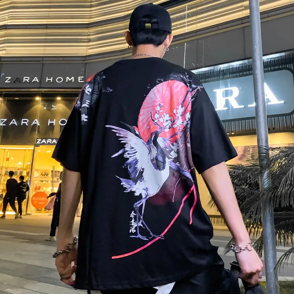 Aelfric Eden Футболка Мужская хип хоп Уличный сверхразмерный кран печатных футболки