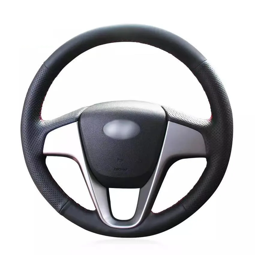 

Ручная строчка, черная натуральная кожа, раньше для Hyundai Solaris (RU) Verna i20 Accent