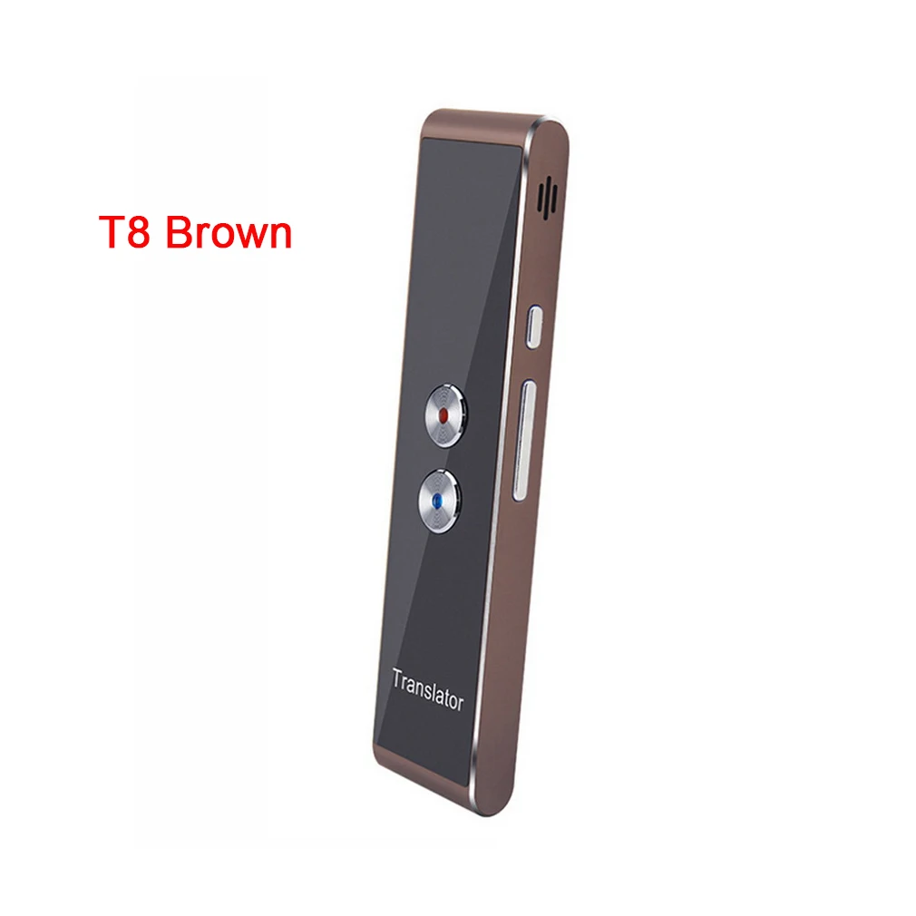 T8 Brown 3 в 1 голос Язык переводчик Портативный умный голосовой переводчик двухстороннее радио Обновление версии для обучения путешествия Бизнес совещание - Цвет: T8 Brown