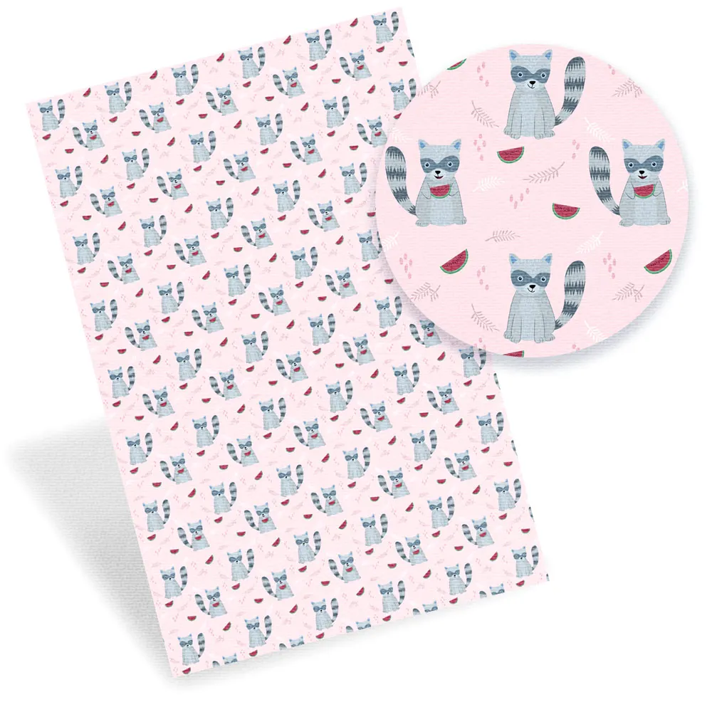 Ткань из искусственной кожи PU с мультяшными животными ткань для шитья