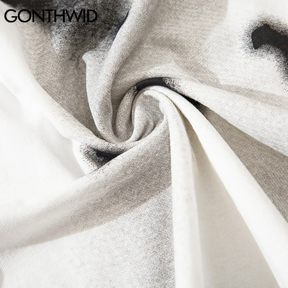

GONTHWID Tshirts Harajuku Graffiti Reakinsse Hands Print Short Sleeve Tees Shirts Streetwear Hip Hop Casual Loose Cotton Tops