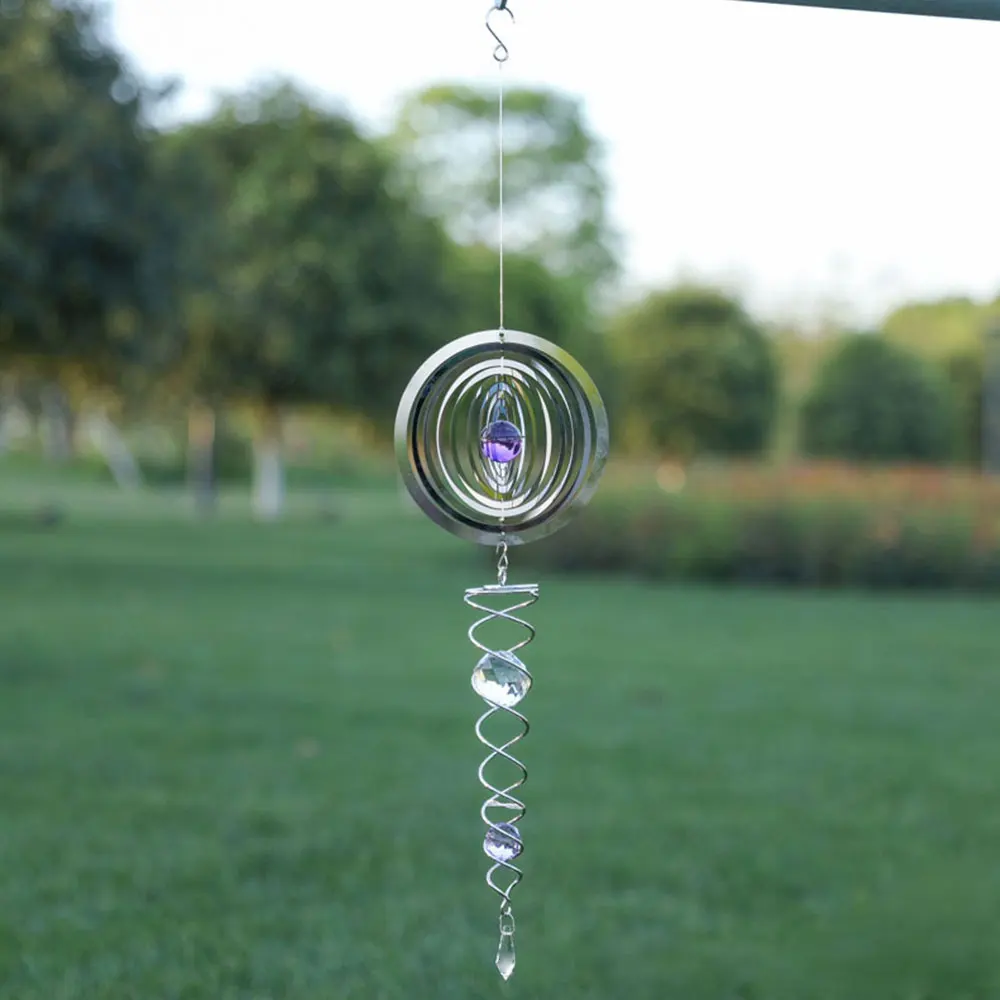 Wind Chimes Outdoor Crystal Ball Stainless Steel Mirror Hanging Chime For Home Party Bedroom Night Garden Decoration New | Дом и сад