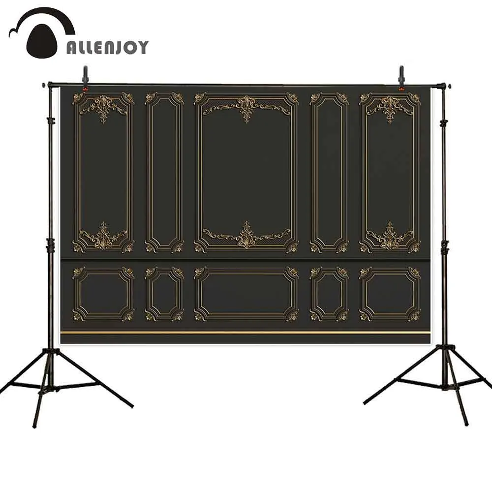 Allenjoy фон для фотосъемки Черный винтажный узор деревянная доска Валентина