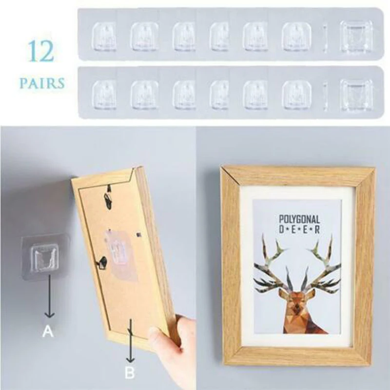 

Double-Sided Adhesive Wall Hooks Hanger Strong Transparent Hooks Wall Storage Holder For Kitchen Bath Supplies Suction Sucker
