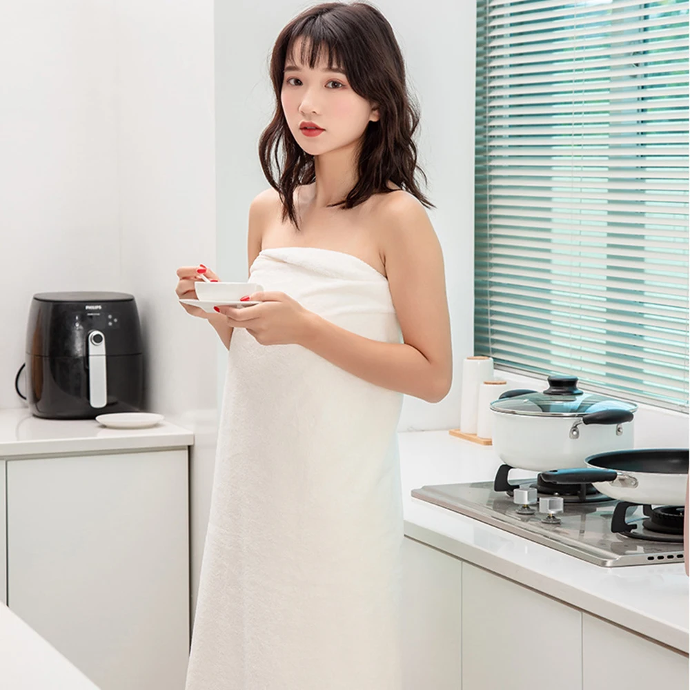 Toalla de ba&ntilde;o grande de microfibra para mujer, toallas de ducha blancas de secado r&aacute;pido para ba&ntilde;o de Casa, herramientas para adultos-1