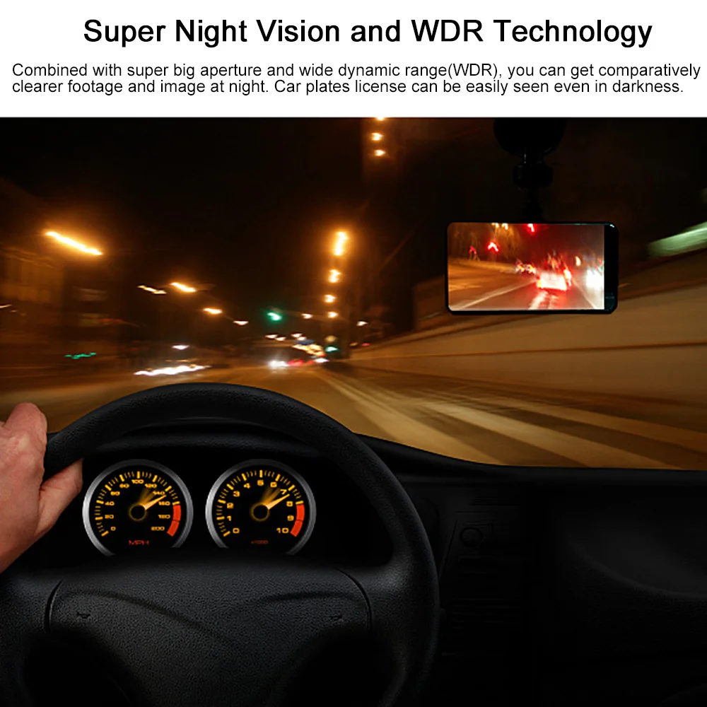 Автомобильный видеорегистратор LEEPEE G-sensor WDR с сенсорным экраном автомобильные