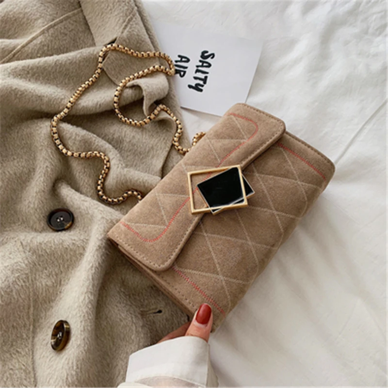 Высококачественная матовая Сумочка мини сумки с клапаном на плечо цепочкой