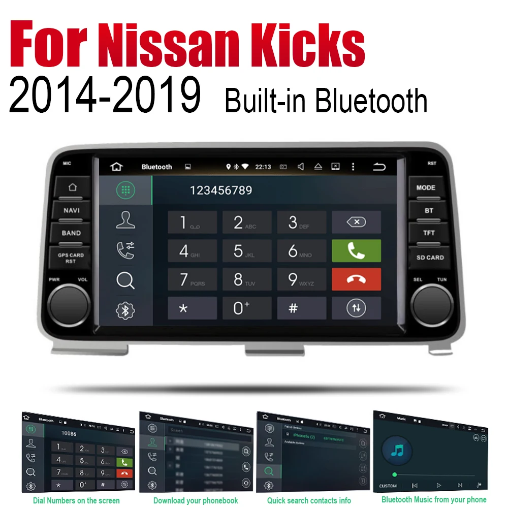 Android 2 Din Авто Радио для Nissan Kicks 2014 2015 2016 2017 2018 2019 автомобильный мультимедийный