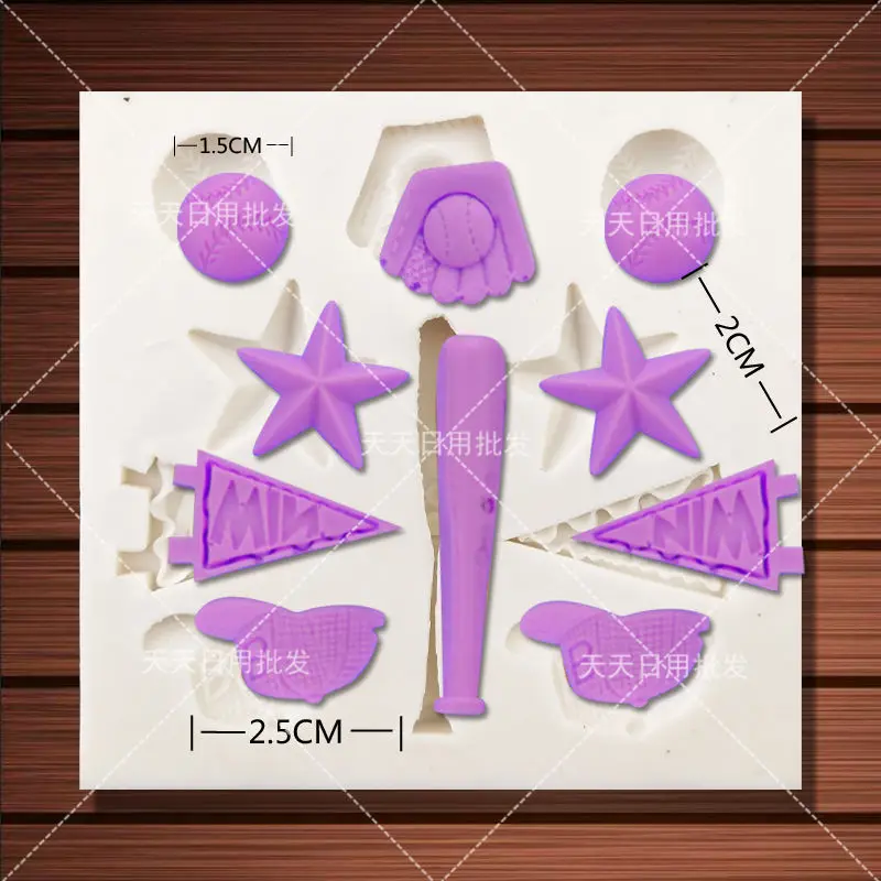 1 шт. спортивная серия Бейсбол Софтбол Гольф силиконовая форма шапки помадка