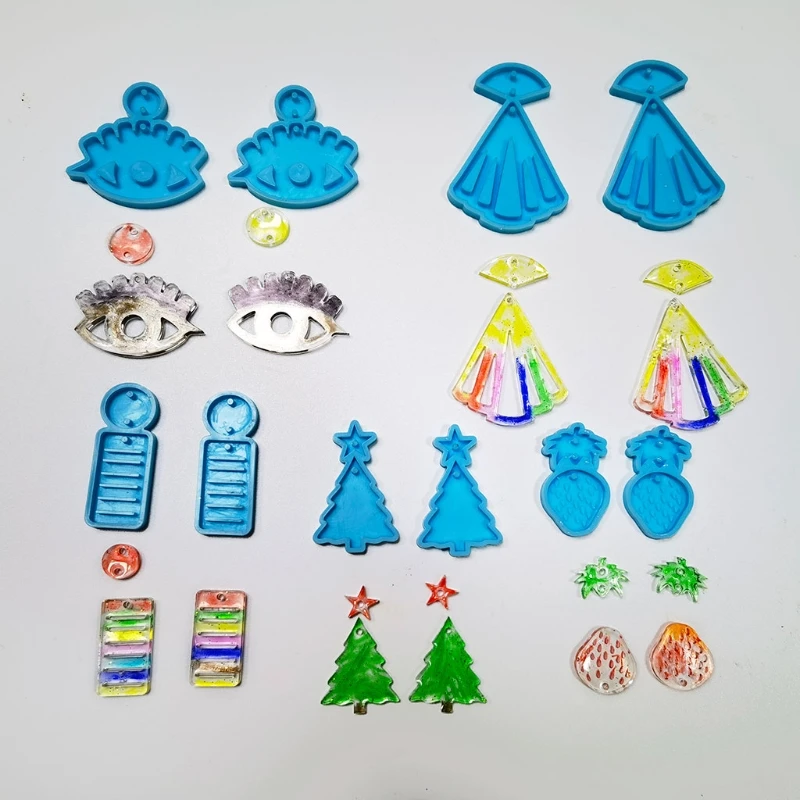 

Christmas Halloween Earrings Epoxy Resin Mold Eardrop Dangler Silicone Mould DIY Crafts Jewelry Pendant Tools