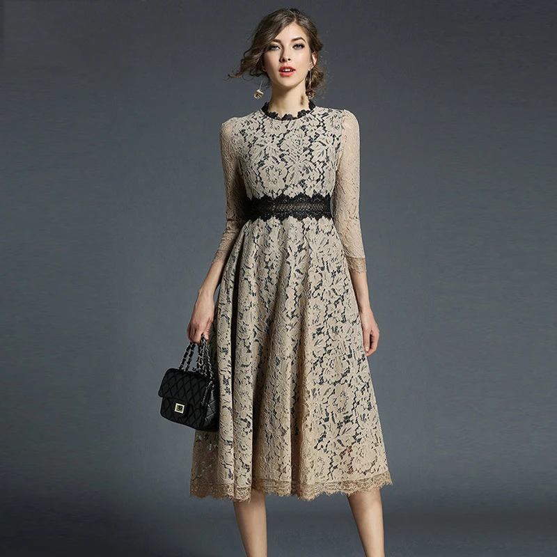 2021 элегантное винтажное длинное платье кружевное для женщин плюс размер 5xl