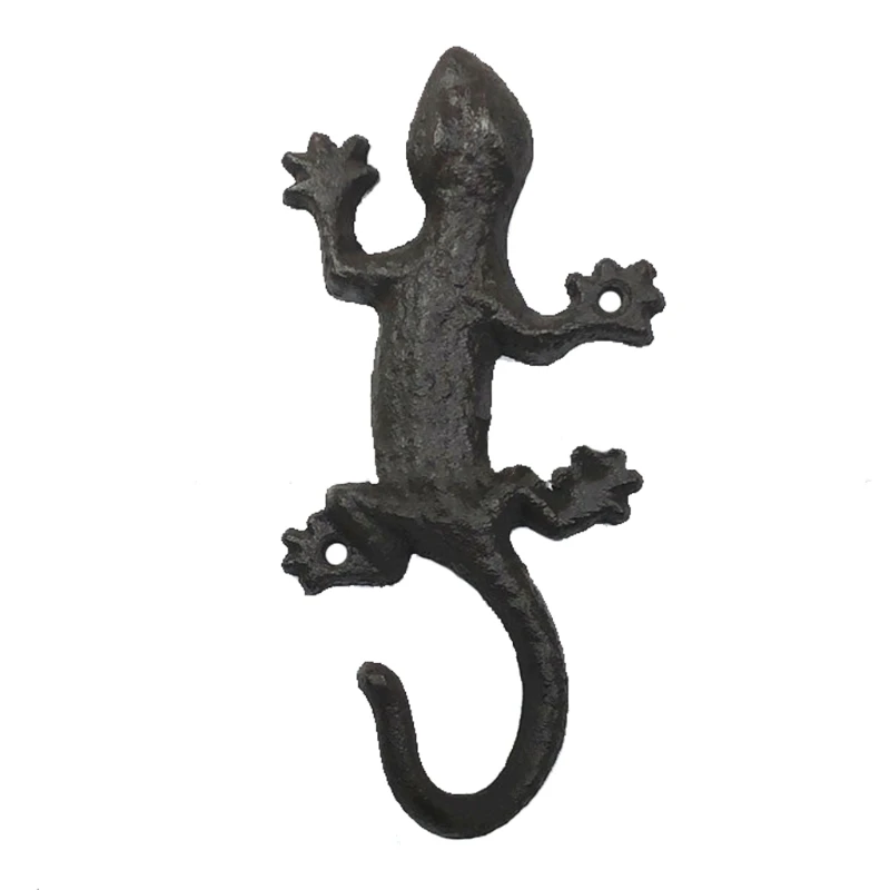 

17cm Cast Iron Wall Hooks Coat Hook Lizard with Lizard Design for Hanging Towels Coats Hats Durable Iron Hanger
