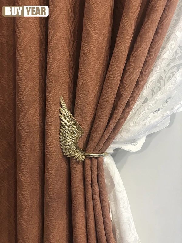 

2022 New Nordic Curtains for Living Dining Room Bedroom Light Luxury Sunscreen French Windows American Thick Striped Curtains