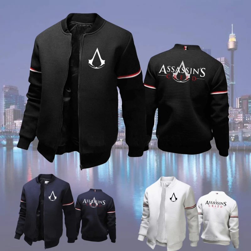 

Куртка мужская повседневная бейсбольная на молнии с принтом «убийца»