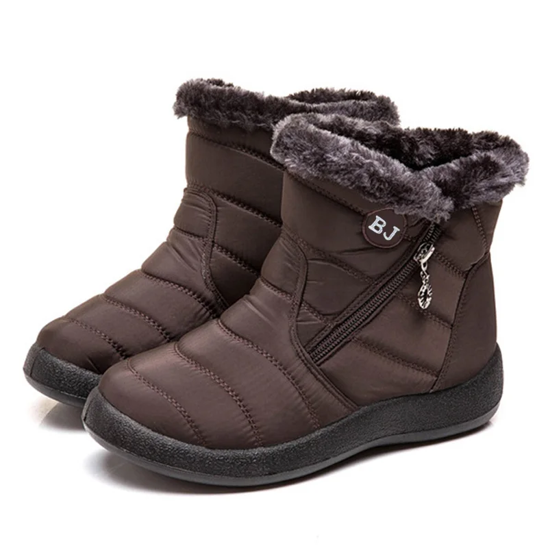 

Women Winter Boots Plus Size 35-44 Warm Plush Waterproof Snow Boots Female Ankle Boots Round Toe Casual Shoes Winter Footwear
