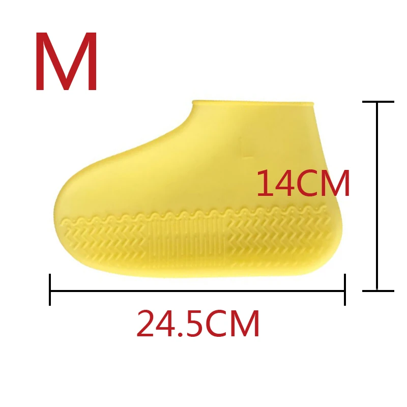 Yellow-M Уличные латексные Бахилы для езды на велосипеде дождливый день водонепроницаемый утолщение Нескользящая одежда покрытие для ног галоши силиконовые чехлы для обуви защита - Цвет: Yellow-M