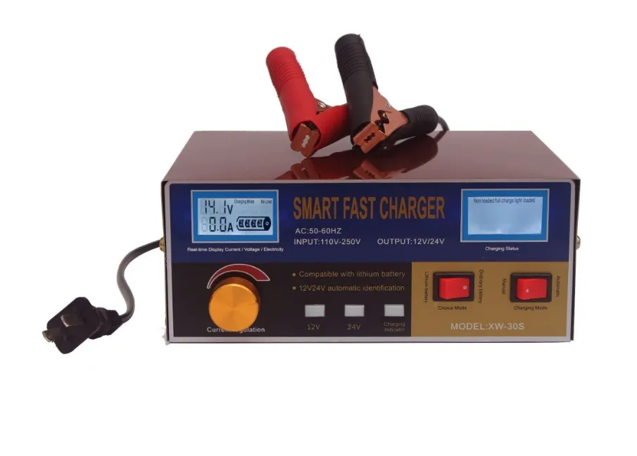 Автомобильное умное зарядное устройство для аккумуляторов 12 В/24 В полностью