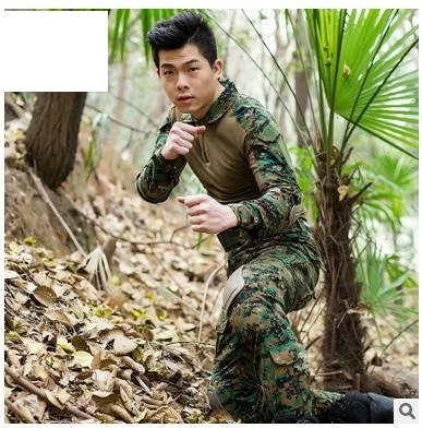 

Free shipping,Brand camouflage army frog suit,tactical military uniforme multicam men sets,acu,cp,protective gear.kneepad