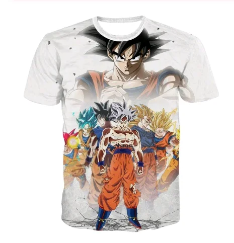 LISCN Летняя мода Мужская Женская толстовка 3D принт аниме Dragon Ball Wukong футболка