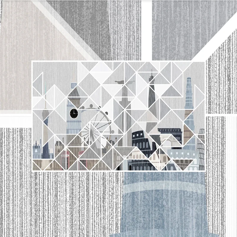 

Custom 3D Modern Geometry City Building Living Room Bedroom Background Wallpaper Mural