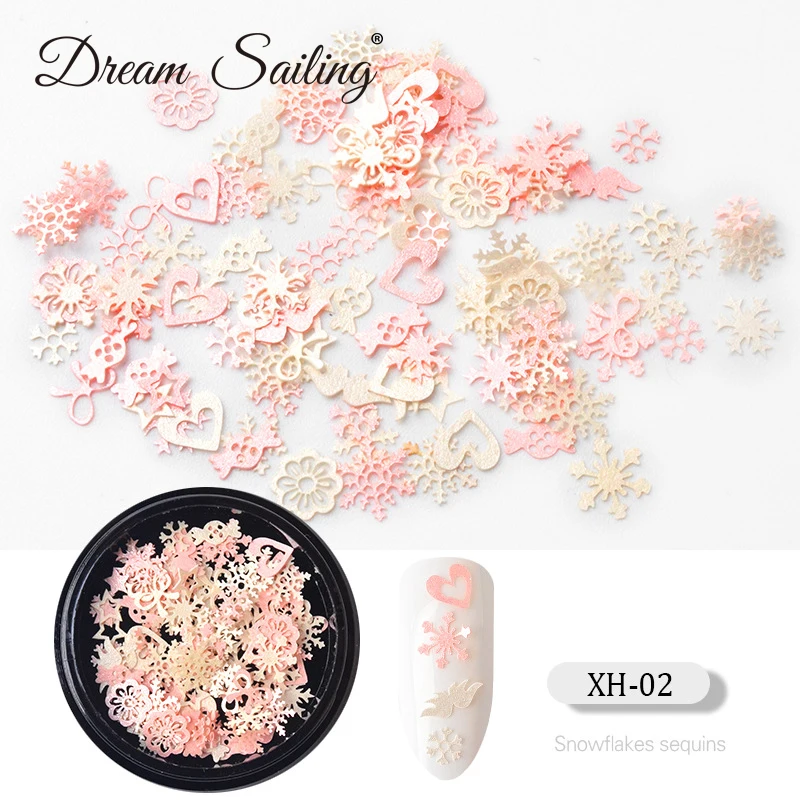 

Christmas Ultra Thin Nail Art Decoration Snow Flake 3D White Slices Sequins Piece Manicure Accessories