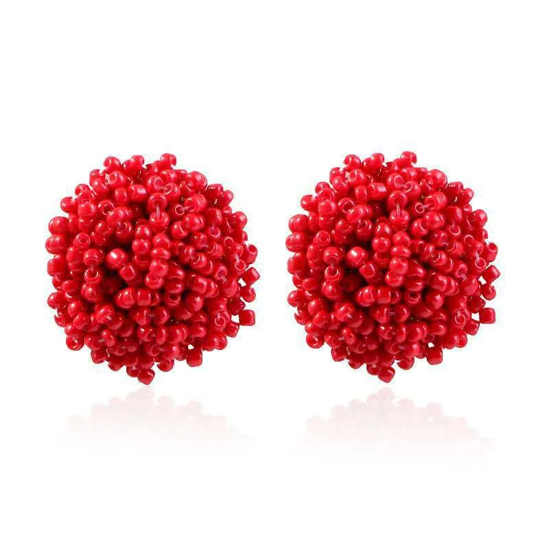 

New Fashion Ladies Handmade Stud Earring Jewelry Ethnic Candy Color Trendy Earring Vintage Women Round Earrings Dropship