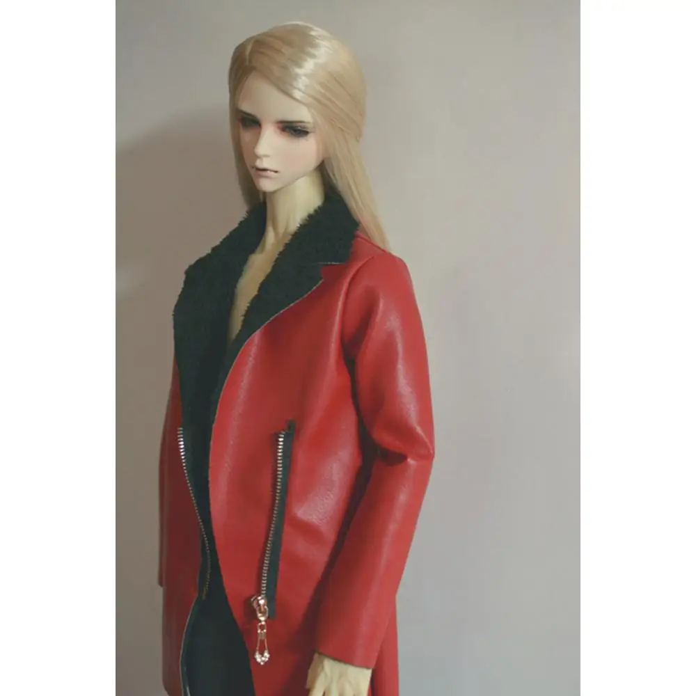 

[wamami] Black Double Layer Diagonal Leather Overcoat 1/3 1/4 SD17 Male BJD Dolls