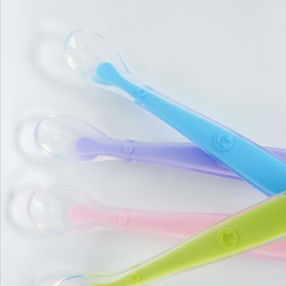 Детская Ложка силиконовая обучающая ложка для кормления ребенка мягкая детская |