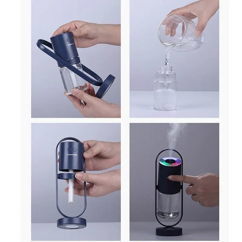 

200ml Mini Air Humidifier with LED Lights Aroma Diffuser Portable Mist Purifier H05F