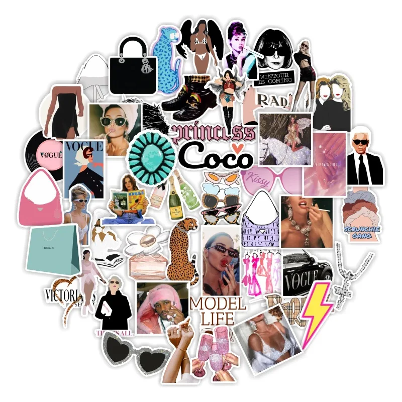 

50PCS Model Fashion Brand Jewelry Lovely Fashionable Graffiti Stickers For Guitar Skateboard Snowboard Luggage Decals Sticker F4