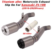 titanium alloy motorcycle exhaust escape system modify with middle pipe muffler for kawasaki zx10r zx 10r 2016 2018 2019 2020
