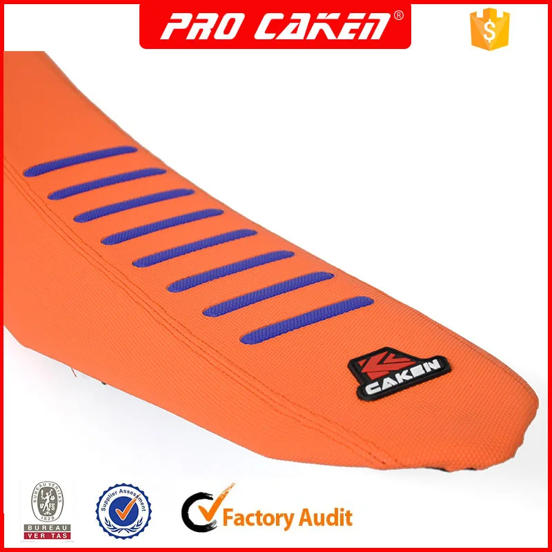 orange Stripe motorcycle leather Gripper Issue Pleated Grip seat cover for KTM SX SXF XC XCF EXC EXCF 200 250 350 450 500 125 |