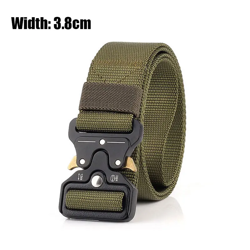 Army green Мужской ремень тактический военный Molle джинсы нейлоновые ремень армейский боевой безопасности черный ремень с металлической пряжкой аварийный пояс для выживания - Цвет: Army green