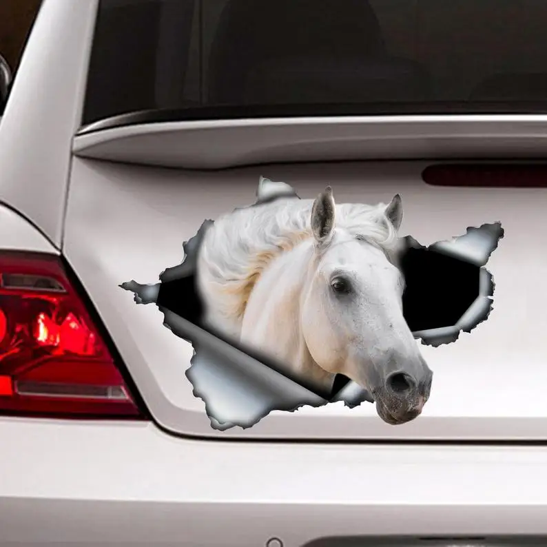 

White Horse sticker , car sticker , horse decal, white Horse decal